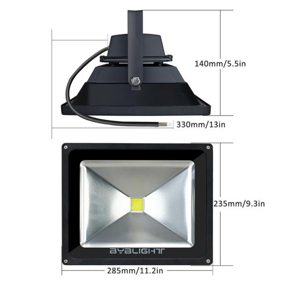 BYB 50 Watt Super Bright Outdoor LED Flood Light, 150W HPS Bulb ...